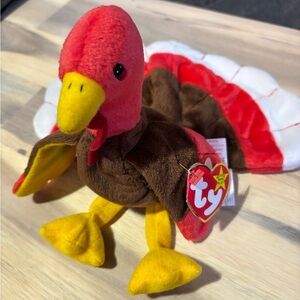 RARE Ty GOBBLES Plush Turkey Toy - 1997